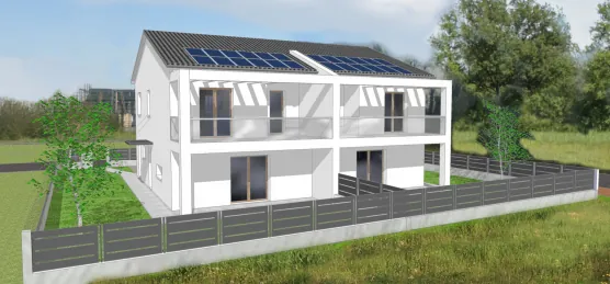 Terza vista del progetto bifamiliare