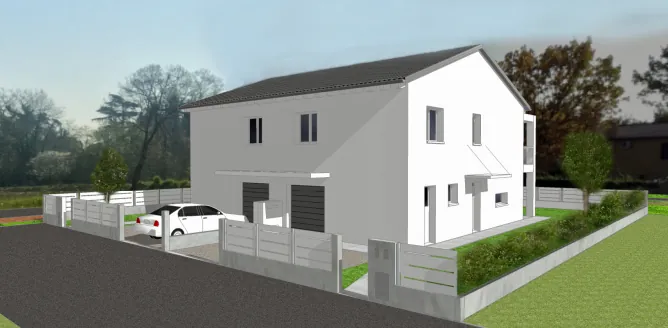 Seconda vista del progetto bifamiliare